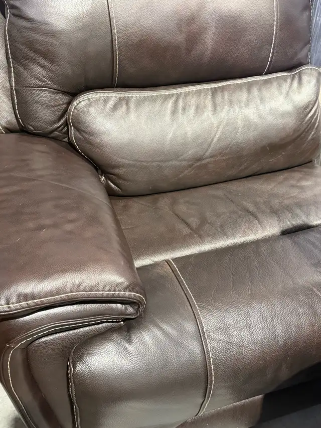 Brown leather 6 piece power sectional - Photo 3