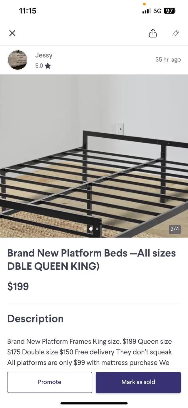 Brand New KING PILLOWTOP Mattresses $499 Platform $99 - Photo 10