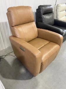 Leather glider power recliner