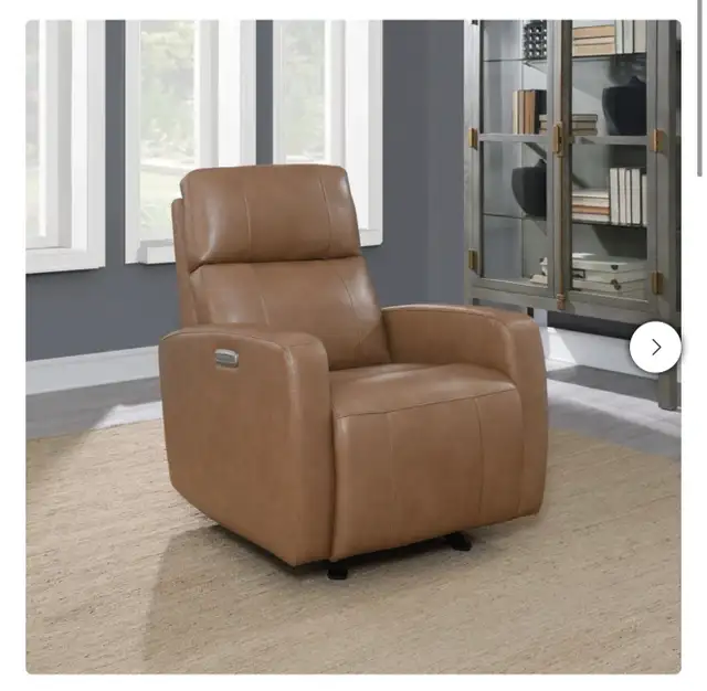 Leather glider power recliner - Photo 4