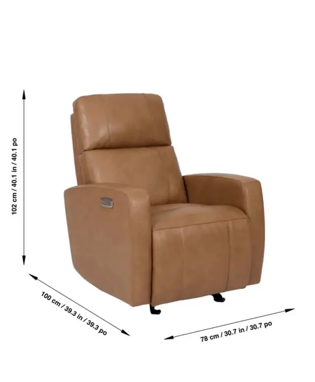 Leather glider power recliner - Photo 6
