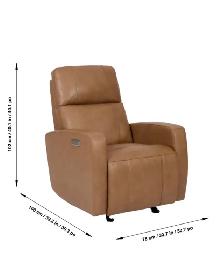 Leather glider power recliner - Photo 6