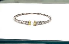 18karat 5.00CTW Gold Natural Fancy Diamond Bangle