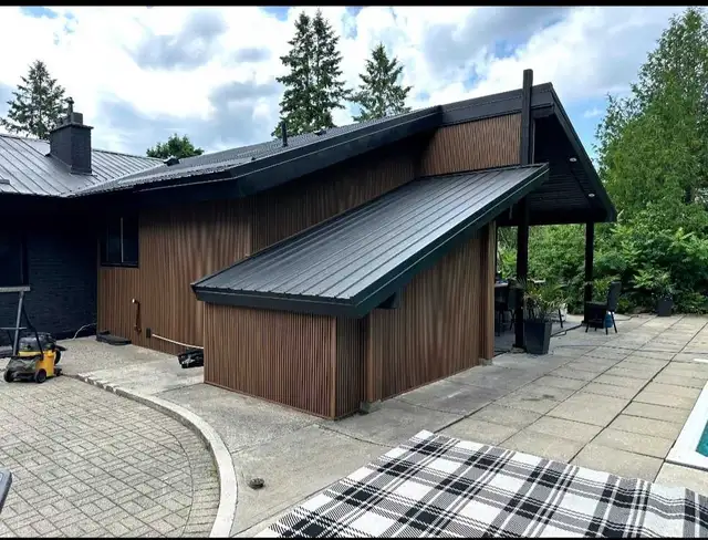 out door wpc wood composite fluted siding soffit available - Photo 5