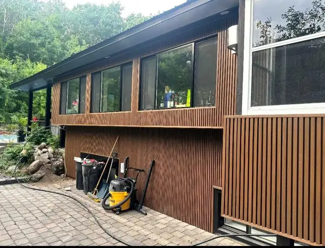 out door wpc wood composite fluted siding soffit available - Photo 6