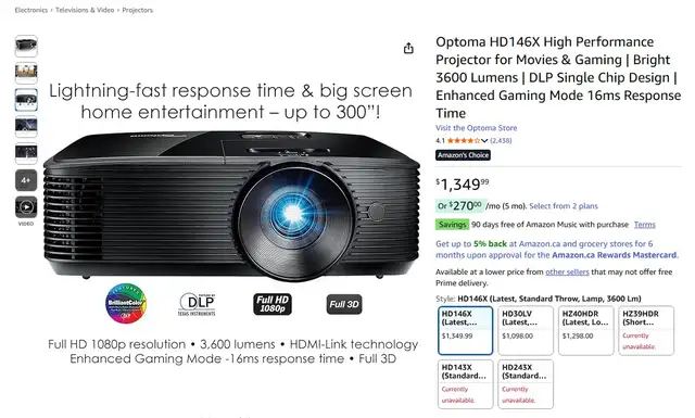 Brand New Optoma High Performance Projector For Sale - Photo 10