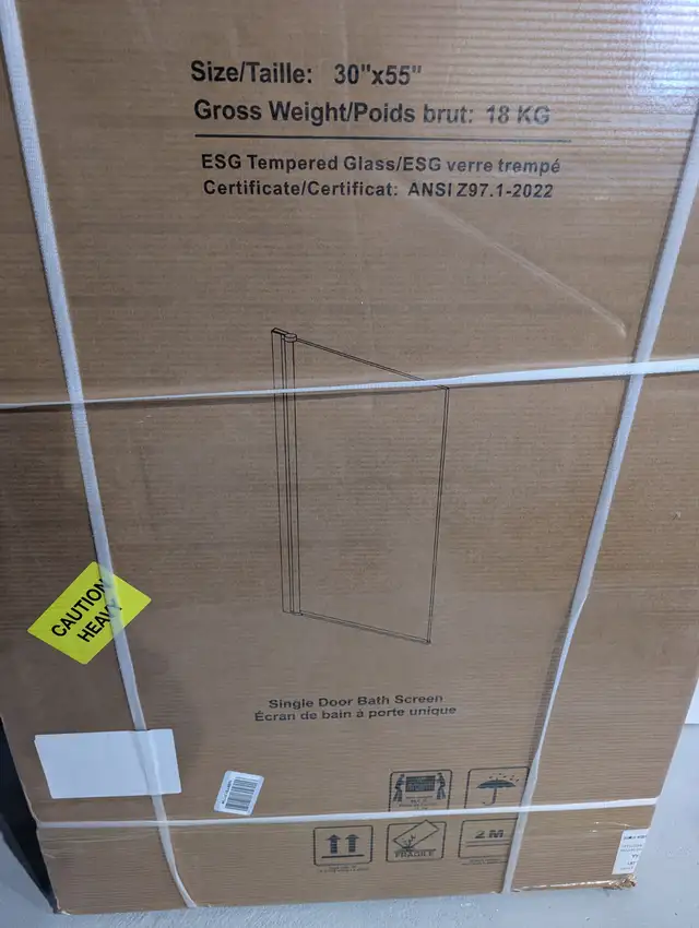 Brand New, Sealed Shower Glass Door For Sale - Photo 3