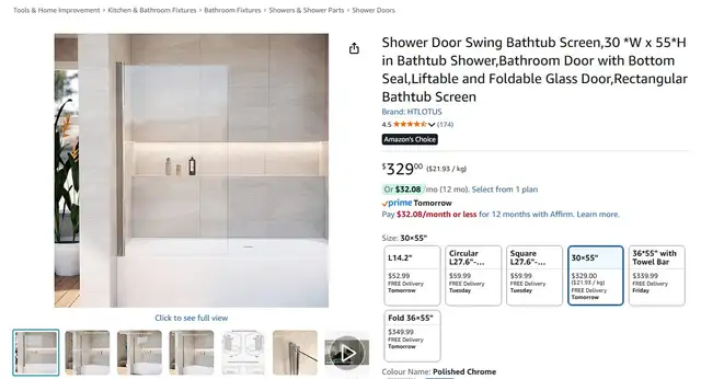 Brand New, Sealed Shower Glass Door For Sale - Photo 8