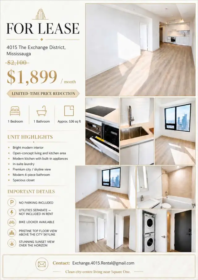 1 Bedroom Condo Apartment Mississauga - Photo 2