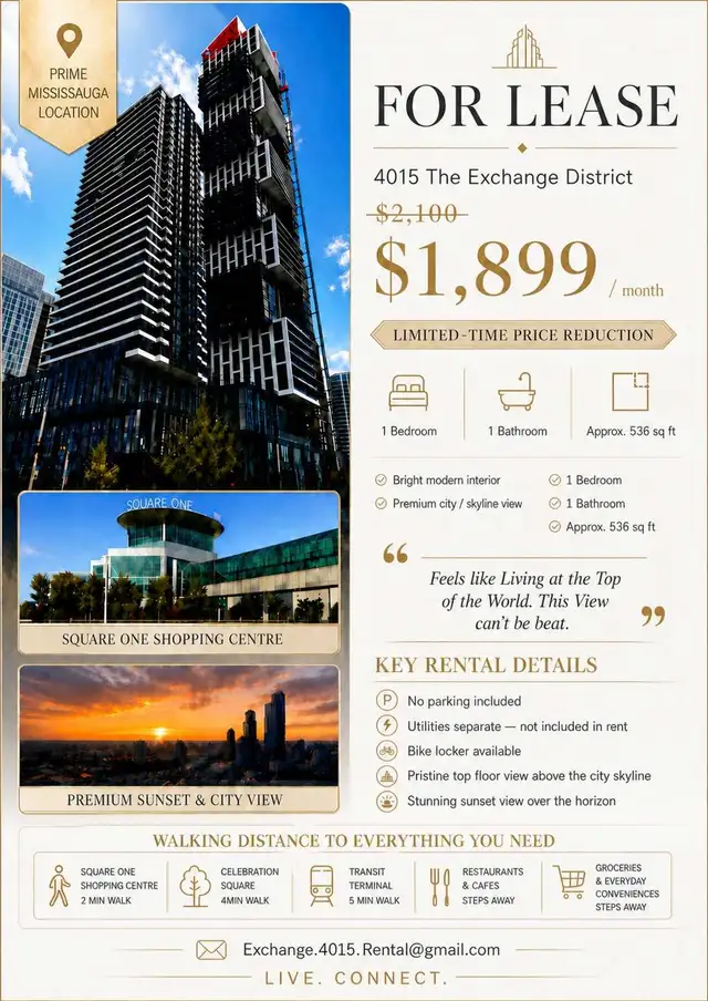 1 Bedroom Condo Apartment Mississauga - Photo 3