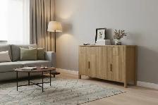 Brand New 55" Oak Chest of Drawers with 4 doors Sideboard $199 - Photo 2