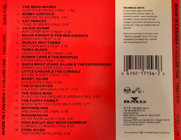 Made in Canada Volume One The early Years CD - Photo 2