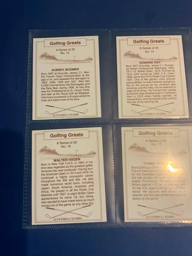 Golfing Greats card set complete. 1989. Mint condition. - Photo 7