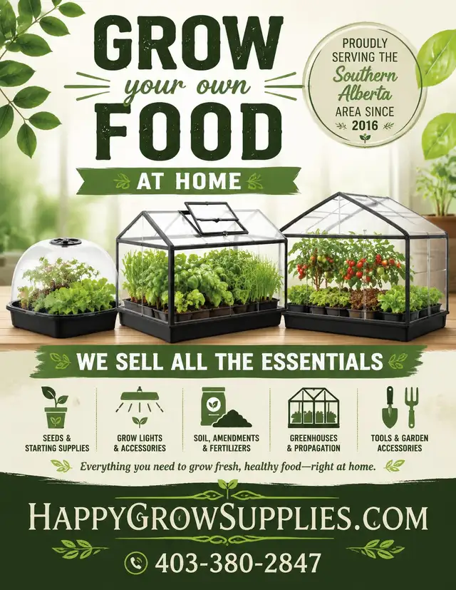 Grow your own food at home! We sell all the essential supplies.
