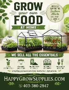 Grow your own food at home! We sell all the essential supplies.