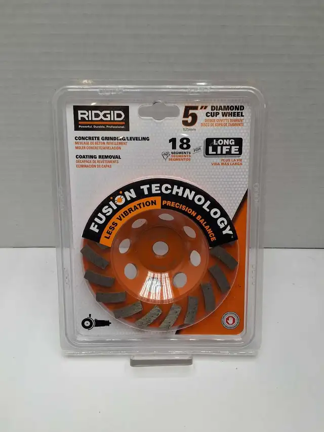 Ridgid 5' Diamond Cup Wheel Concrete Grinding NEW