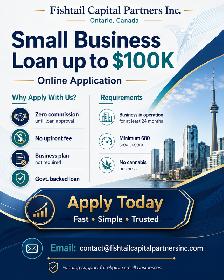Small Business Loan up to $100K (No commission until Approval)