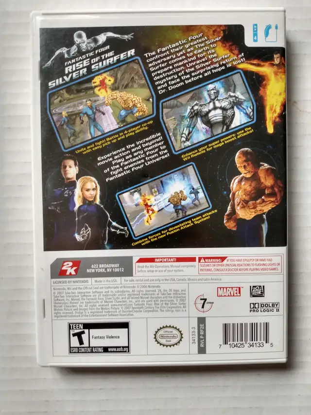 FANTASTIC FOUR RISE OF THE SILVER SURFER NINTENDO WII NEAR MINT - Photo 2