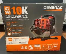 GENERAC CW 10K 1" CLEAN WATER PUMP WITH HOSE KIT NEW