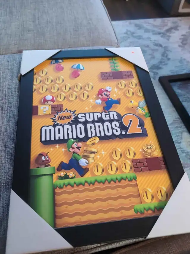New super mario bros 2 poster and framed (new)