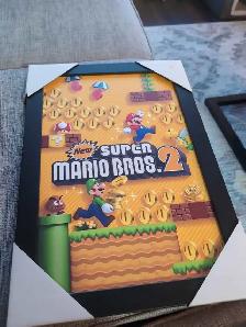 New super mario bros 2 poster and framed (new)