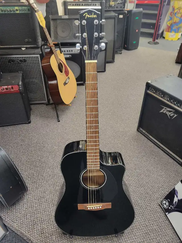Fender CD-60SCE Acoustic Dreadnaught Guitar - Black