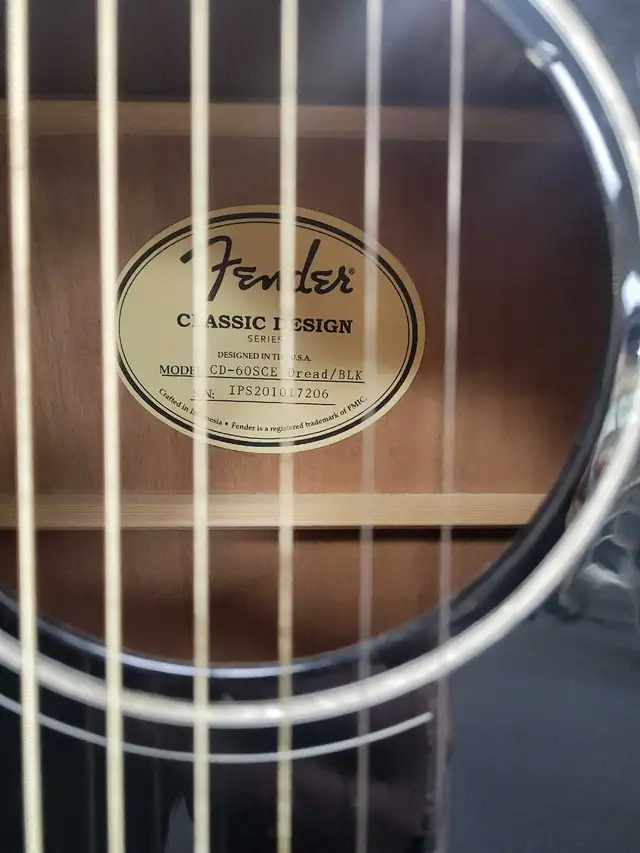 Fender CD-60SCE Acoustic Dreadnaught Guitar - Black - Photo 4