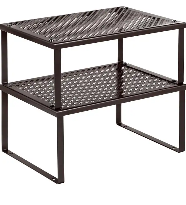 2-Piece Metal Cabinet Organizer Shelf Set