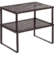 2-Piece Metal Cabinet Organizer Shelf Set