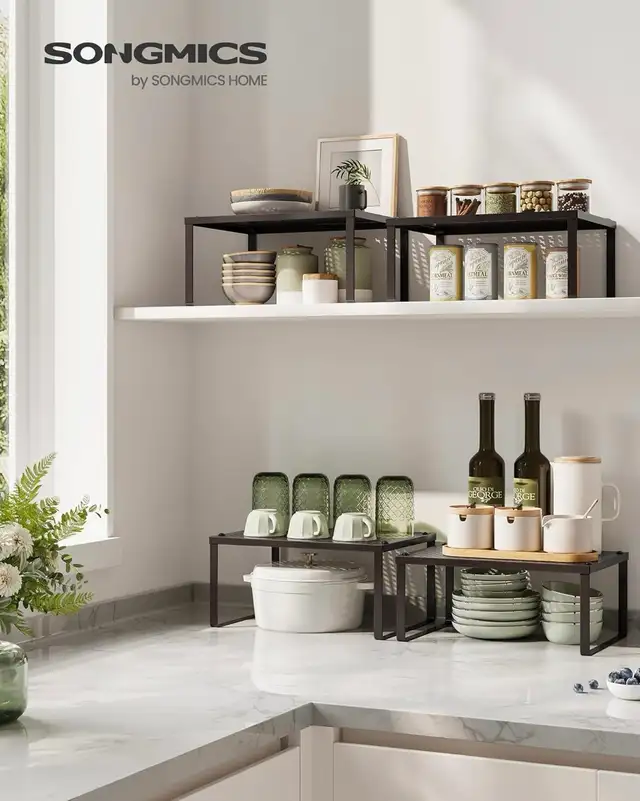2-Piece Metal Cabinet Organizer Shelf Set - Photo 2