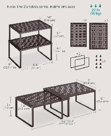 2-Piece Metal Cabinet Organizer Shelf Set - Photo 3