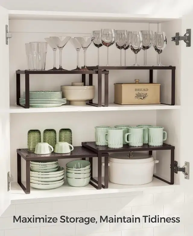 2-Piece Metal Cabinet Organizer Shelf Set - Photo 4