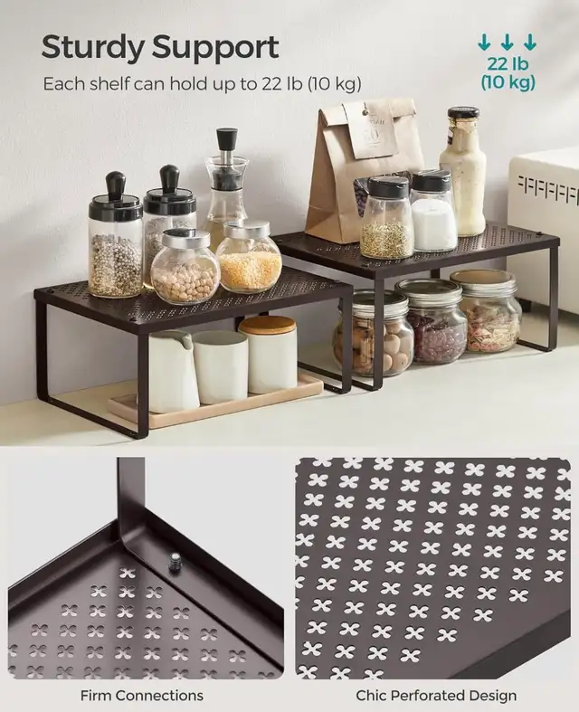 2-Piece Metal Cabinet Organizer Shelf Set - Photo 5