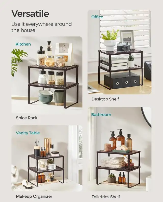 2-Piece Metal Cabinet Organizer Shelf Set - Photo 6