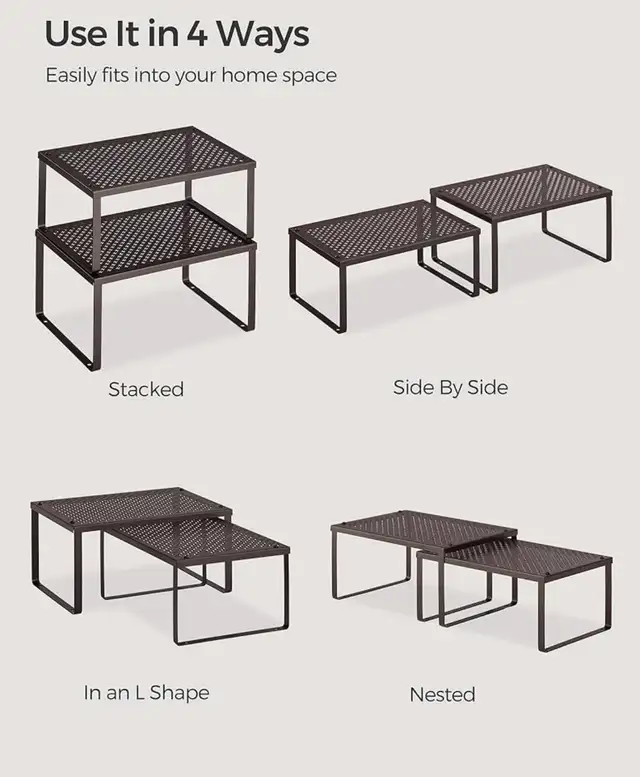 2-Piece Metal Cabinet Organizer Shelf Set - Photo 7