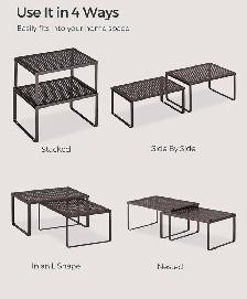 2-Piece Metal Cabinet Organizer Shelf Set - Photo 7