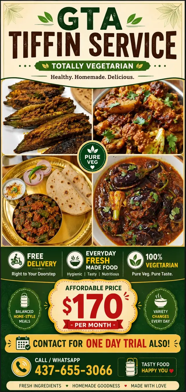 TIFFIN SERVICE ONLY 170$ PER MONTH