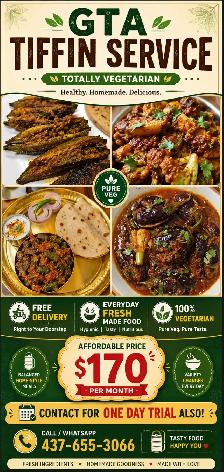 TIFFIN SERVICE ONLY 170$ PER MONTH