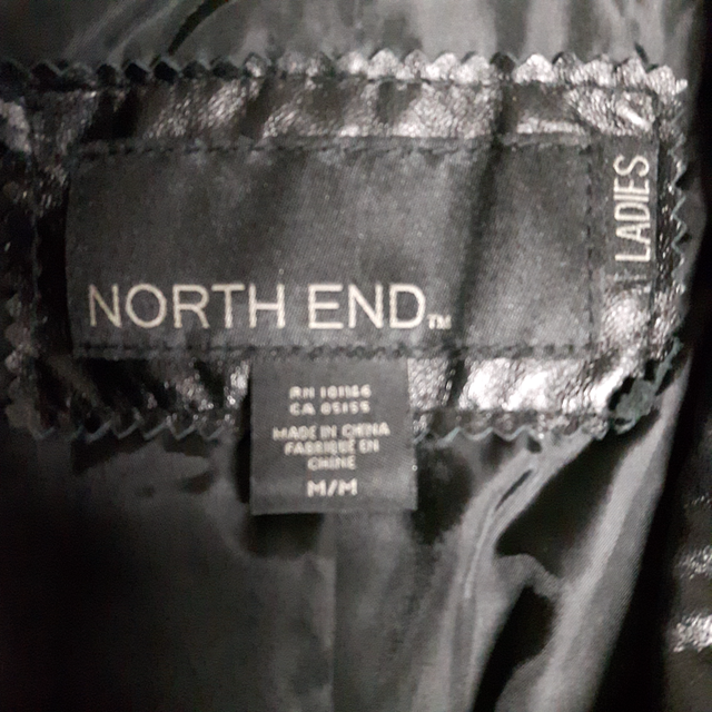 BEAU MANTEAU NEUF EN CUIR NOIR NORTH END GR MEDIUM  FEMME $20.00 - Photo 2