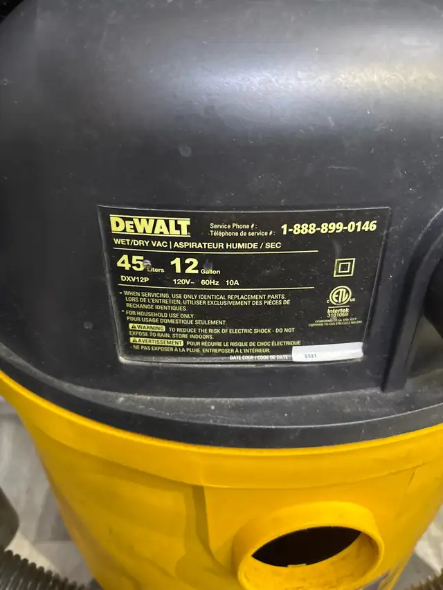 Dewalt DWV12P Gal We/Dry Shopvac - Photo 3