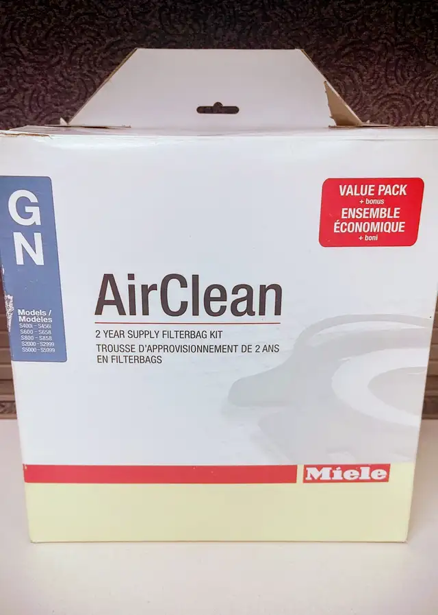 Filterbags Miele AirClean – 2 Trousses NEUVES (Stock 2 ans)