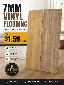 Light Oak 7mm Vinyl Flooring – $1.59/sq ft