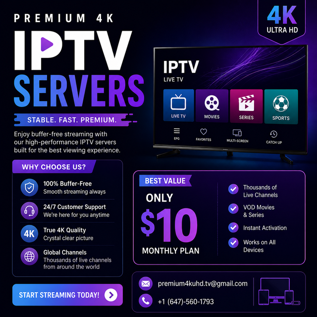 premium 4K i.p.t.v connection available here