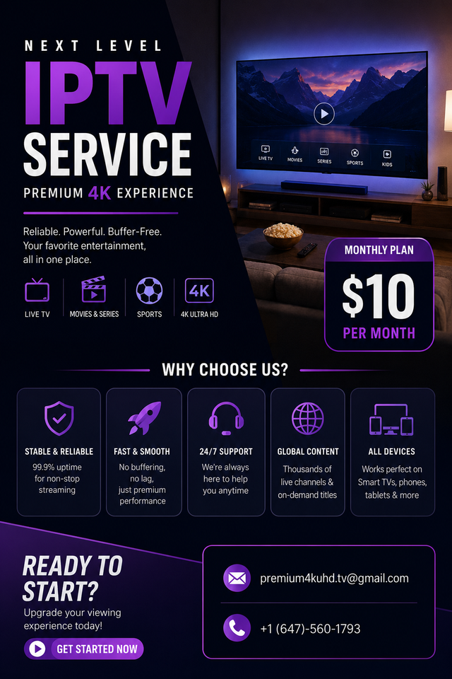 high quality 4K - t.v setup available