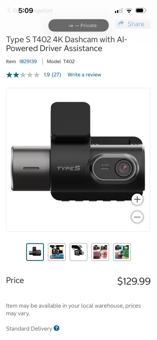 4K dashcam Type S Dual View new in box AI 32 GB