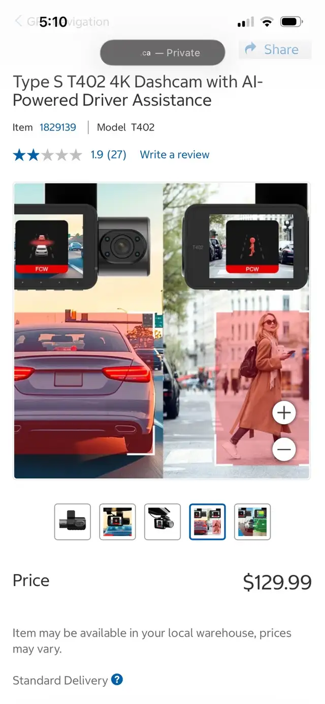 4K dashcam Type S Dual View new in box AI 32 GB - Photo 3