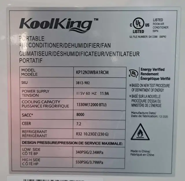 12K BTU KoolKing Air Conditioner w/Accessories (30806706) - Photo 4