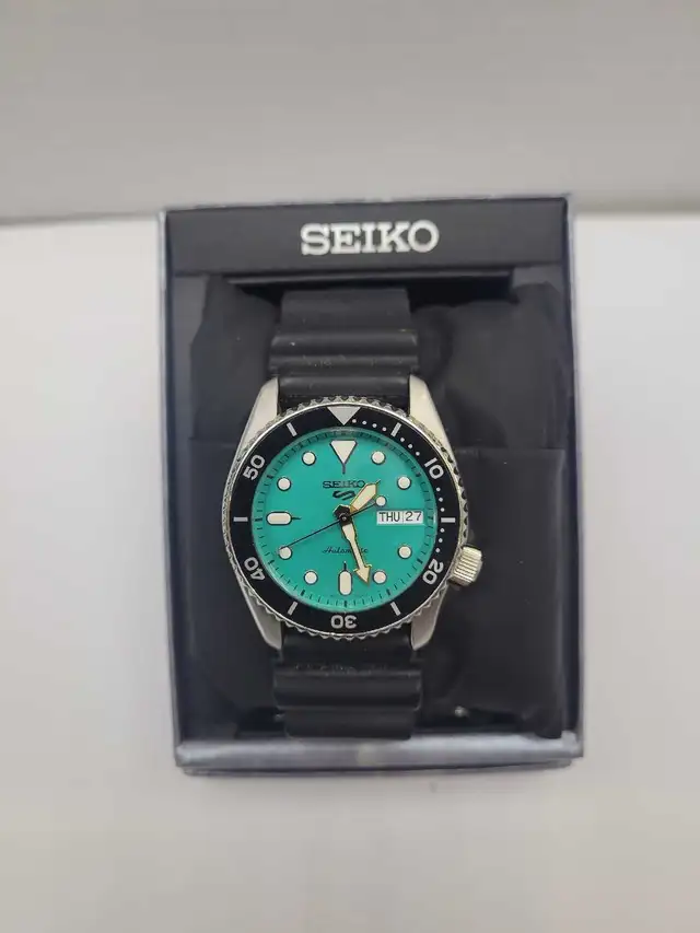Seiko Automatic Watch (Turquoise Face)