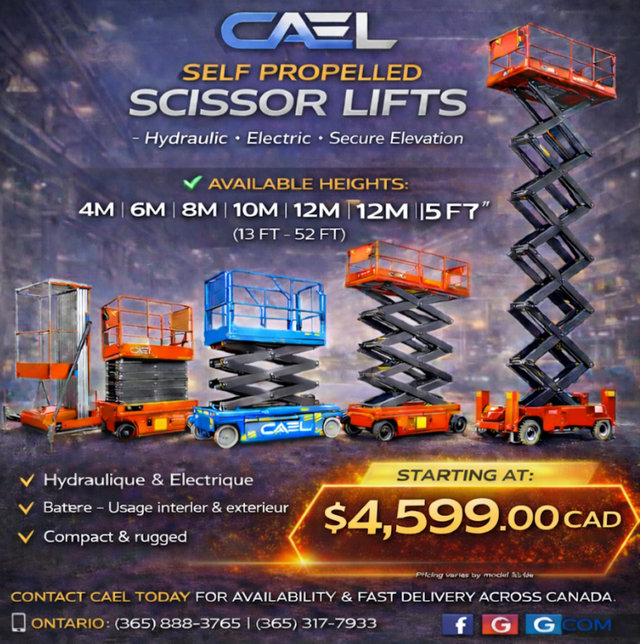 Finance! New CAEL Self Propelled Scissor Lift – Hydraulic Electr - Photo 4