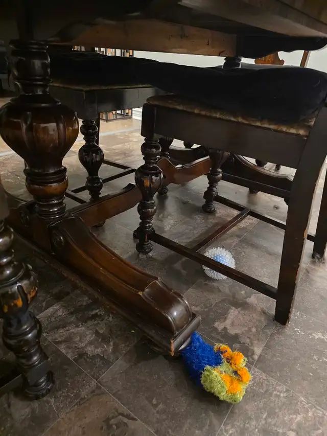 100 year old 6 chair dining set - Photo 4